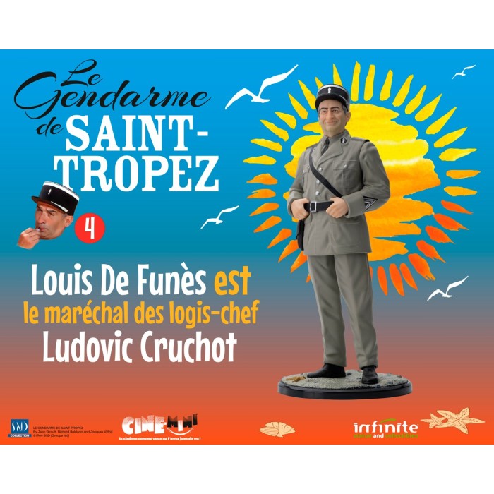 Figurine Louis de Funès est le maréchal des logis-chef Ludovic Cruchot - Le Gendarme de Saint-Tropez