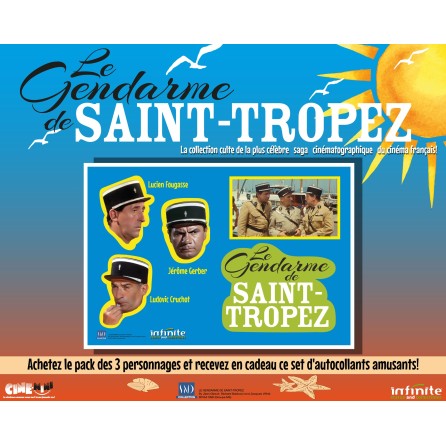 Pack de 3 figurines Le Gendarme de Saint Tropez : Gerber, Fougasse et Cruchot