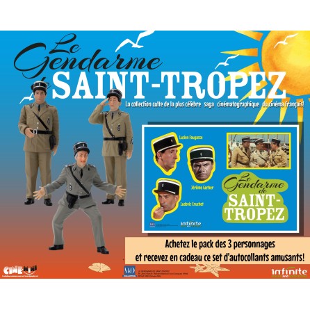 Pack de 3 figurines Le Gendarme de Saint Tropez : Gerber, Fougasse et Cruchot